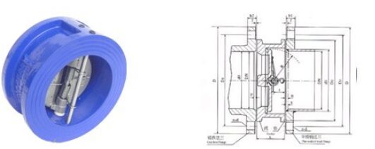 H77X對夾式雙瓣止回閥結構圖